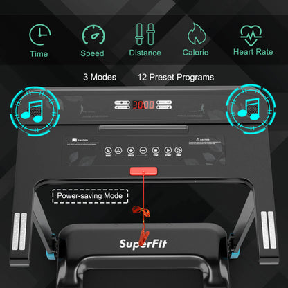 Costway 2.25 HP Electric Folding Treadmill with HD LED Display and APP Control Speaker