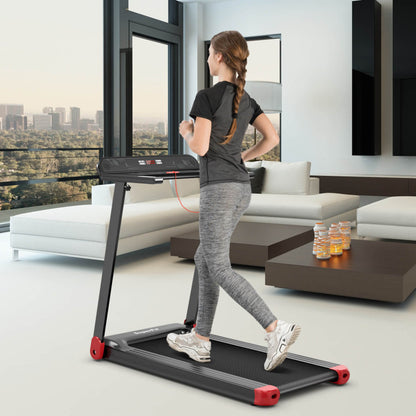 Costway 2.25 HP Electric Folding Treadmill with HD LED Display and APP Control Speaker