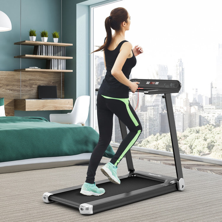 Costway 2.25 HP Electric Folding Treadmill with HD LED Display and APP Control Speaker