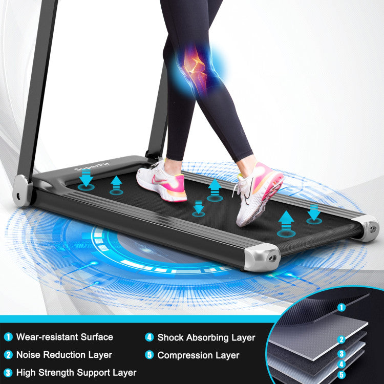 Costway 2.25 HP Electric Folding Treadmill with HD LED Display and APP Control Speaker