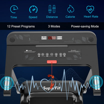 Costway 2.25 HP Electric Folding Treadmill with HD LED Display and APP Control Speaker