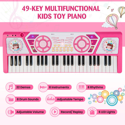 Costway 49 Keys Kids Piano Keyboard for Kids