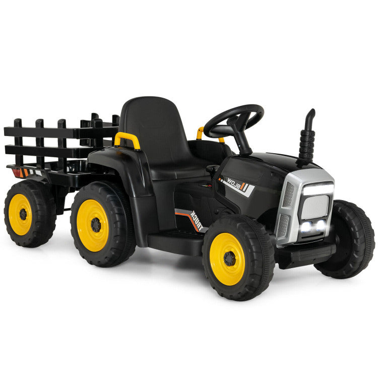 12V Ride-on Tractor with 3-Gear-Shift Ground Loader for Kids 3+ Years Old