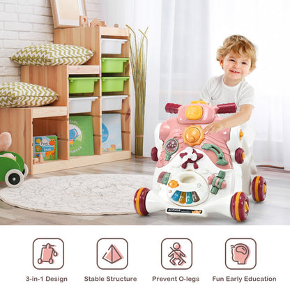 3-in-1 Baby Sit-to-Stand Walker with Music and Lights