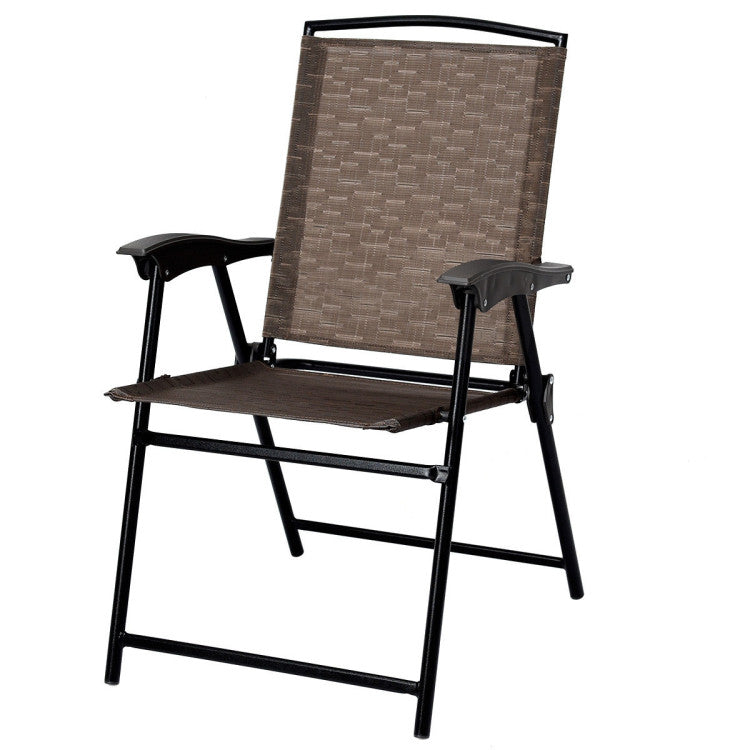 3-Piece Bistro Patio Garden Furniture Set of Round Table and Folding Chairs