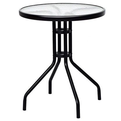 3-Piece Bistro Patio Garden Furniture Set of Round Table and Folding Chairs