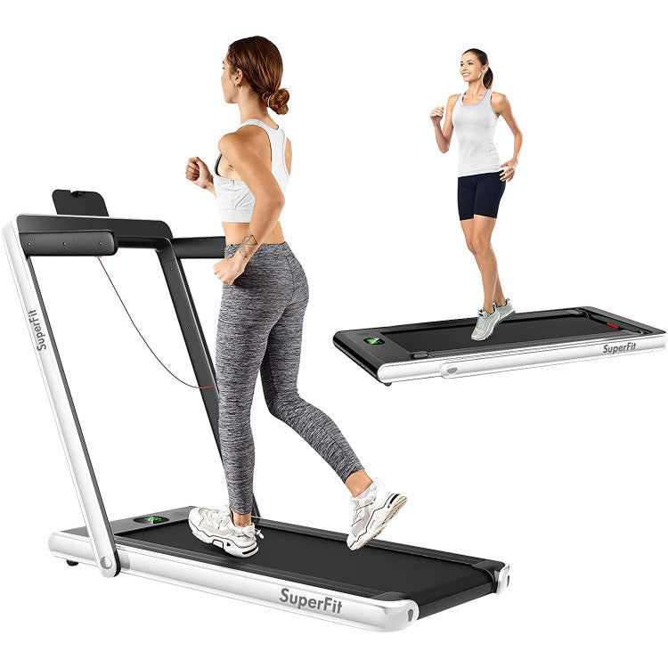 Costway 2.25HP 2-in-1 Folding Treadmill with Bluetooth Speaker Remote Control