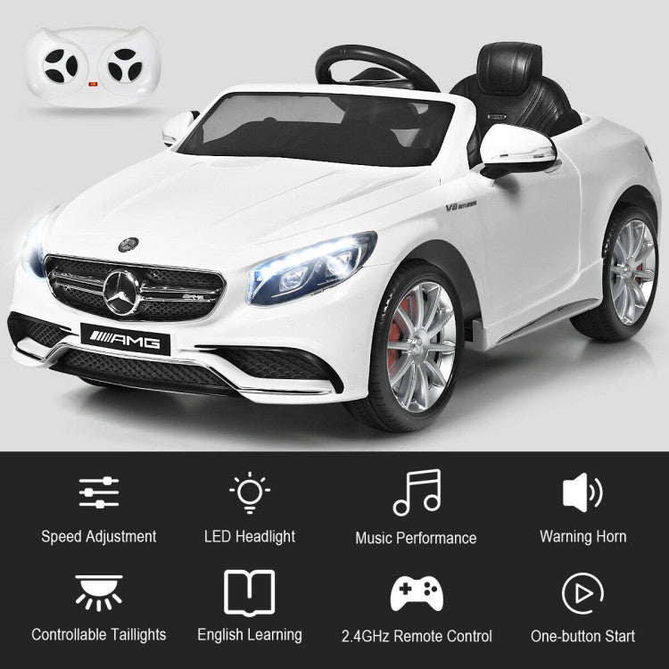 Costway 12 V Mercedes-Benz S63 Licensed Kids Ride On Car