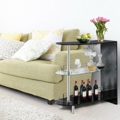 2-holder Bar Table withTempered Glass Shelf