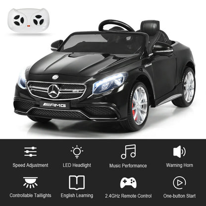 Costway 12 V Mercedes-Benz S63 Licensed Kids Ride On Car